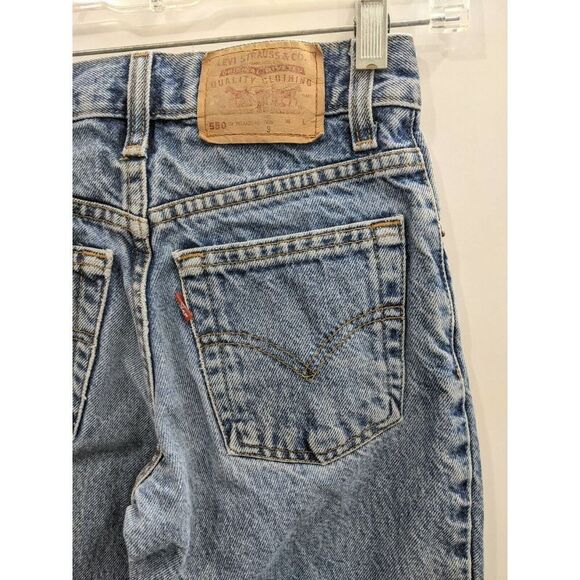 Levi's 550 Red Tab Denim Blue Jeans Kids size 9 22x23 100% Cotton Medium Wash J - Picture 3 of 7